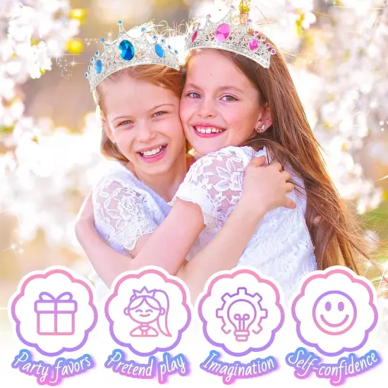 Party Favors Princess Crowns for Little Girls, 16Pcs Princess Dress Up Tiaras for Kids Jewelry Cosplay Accessories {5}