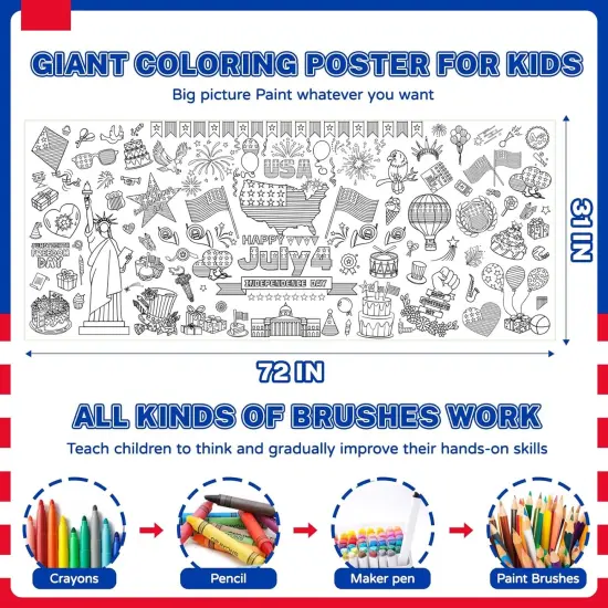 4th of July Giant Coloring Poster/Tablecloth {5}