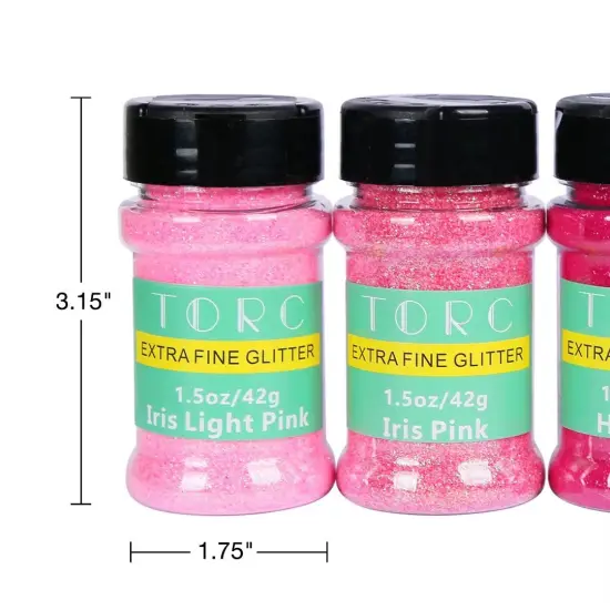 6 oz Pink Fine Glitter Set, Iridescent Pink Hot Pink Fine Glitter for Resin Crafts Tumblers Slime Cosmetic Nail Art Makeup Festival Decor {4}