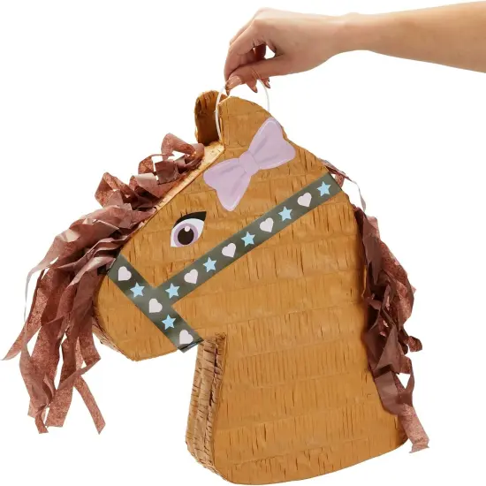 Pony Design Pinata for Horse Themed Cowgirl Birthday Party Supplies, Small (12x16x3 in) - Horse Birthday Decorations - Cowgirl Themed Party Decorations {4}