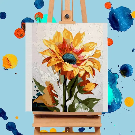 Paint by Numbers Kit for Adults Beginners, Sunflower Acrylic Adult Paint by Number Kits on Canvas, Sunflower Digital Oil Number Painting Kits for Home Decor Gift 16"x20" {3}