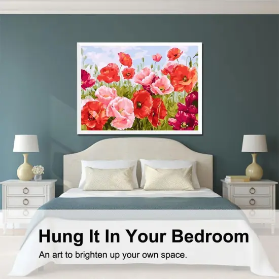 Paint by Numbers Kit for Adults Beginners,20" Wx16 L Canvas for Painting Kits for Adults in Colorful Box Poppy Flowers-BSC001 {2}