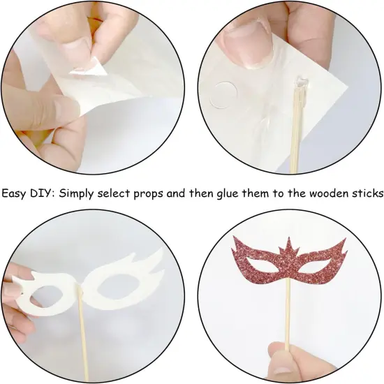 Photo Booth Props, 23 Pieces Wedding Bridal Shower Photo Booth Prop Bachelorette Party Decorations Photo Booth for Bridal Shower Gift Accessories Wedding Favor Supplies {2}