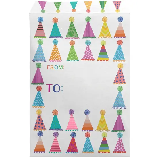 Pack/6: Party Hats Theme Mailing Envelope - 6 x 1/2 x 9-1/2" {1}