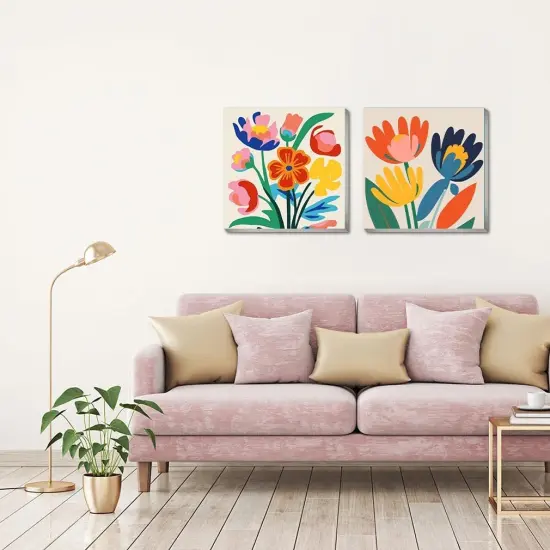 2 Pack Framed Paint by Number for Adults, Flower Paint by Numbers Kits on Canvas, Easy Adults Paint by Number Kits for Beginner DIY Acrylic Oil Painting for Home Wall Decor(8x8inch) {3}