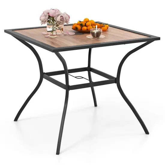 Patio Dining Table for 4 Square Bistro Table with Umbrella Holes {4}