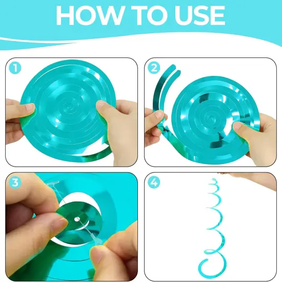 24 PCS Teal Hanging Swirl Decorations {5}