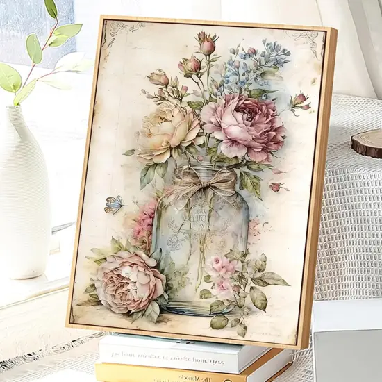 Paint by Numbers Kit for Adults Beginners, Flower DIY Easy Acrylic Oil Painting by Numbers on Canvas, Paint-by-Numbers Drawing Kits for Gift Home Wall Decor Without Frame 16x20in {3}