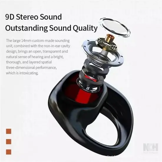 JS270 True Wireless Headphones Black Conduction Waterproof Open Earpieces {5}