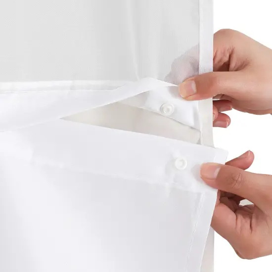 Americanflat 72x75 Hookless Shower Curtain - Floral Cream and Black Shower Curtain with Sheer Panel, Snap-In Liner, and Grommets - 100% Polyester {6}