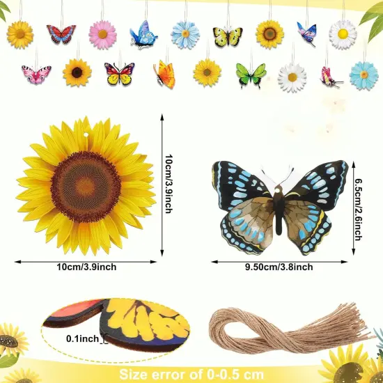 40 Pcs Spring Ornaments for Small Tree Wooden Flower {3}