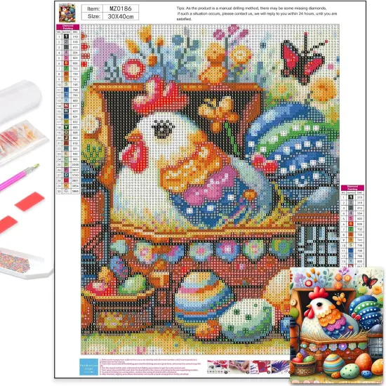 Easter Chicken Diamond Art Kits for Adults- {4}