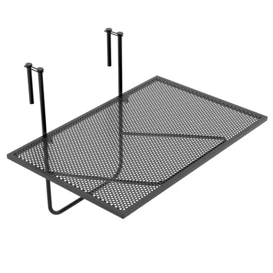 Black Metal Folding Hanging Table with Adjustable Hanging Hooks Ideal for Outdoor {1}