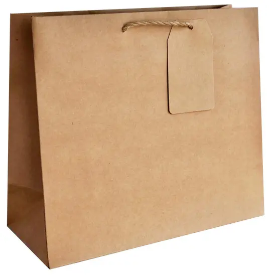 Pack/6: Kraft Natural Gift Bag - 6 x 3 x 7-1/2" {2}