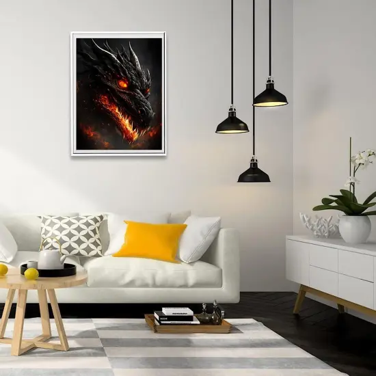DIY 5D Dragon Diamond Painting Black Fire Dragon Diamond Painting Kits for Adults,5D DIY Full Drill Diamond Art for Home Wall Decor 12x16 Inch {3}