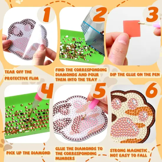 30 Pcs Diamond Painting Refrigerator Magnets Spring Diamond Art Magnet Kits for Adults Summer Mandala Flower Cat Fridge Stickers for Beginners Adults Kids DIY Craft Gifts Home Decors {5}