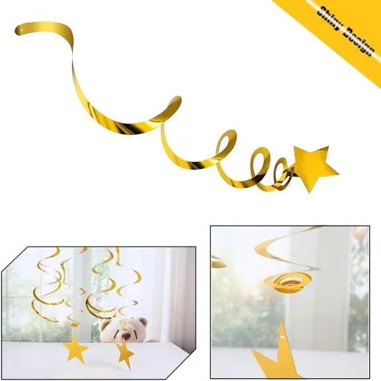 Gold Star Hanging Swirl Decorations {2}