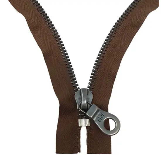Zipper &ndash; Brown 8MM Closed Bottom with KTA Pull, Gun Metal {5}