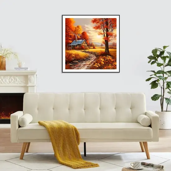 Autumn Landscape Diamond Painting Kits for Adults, Fall Diamond Art Kits for Beginners, 5D DIY Full Drill Round Gem Art, Paint with Diamond Beads Craft Home Wall Decor 12x12 inch {2}