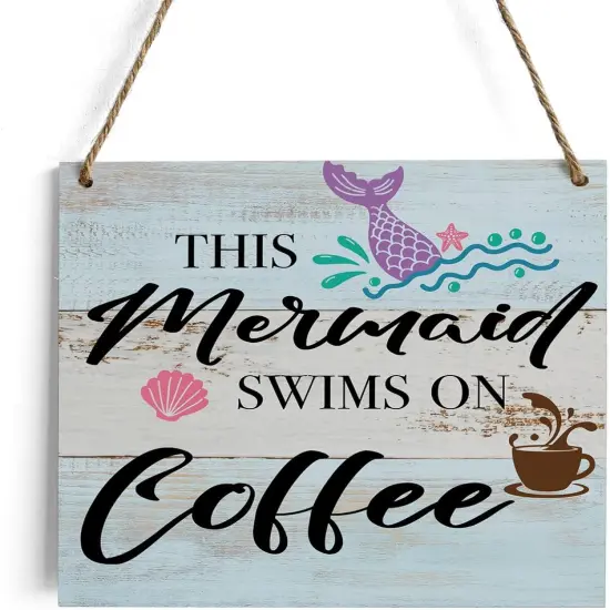 Rustic Beach Sign &ndash; Wooden Wall Art for Beach House Decor, Coastal Kitchen Wall Hanging, Summer Plaque Gift for Beach Lovers {1}