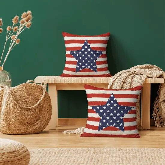Throw Pillows American Flag USA Patriotic Outdoor Cushion Cases for Couch Bed Decorations {2}