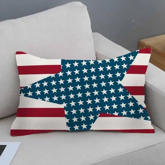 Throw Pillow Covers 4th July Vintage American Flag Patriotic Ornate Amenrican Flag Cushion Pillow Case Home Decor Pillowcase {4}