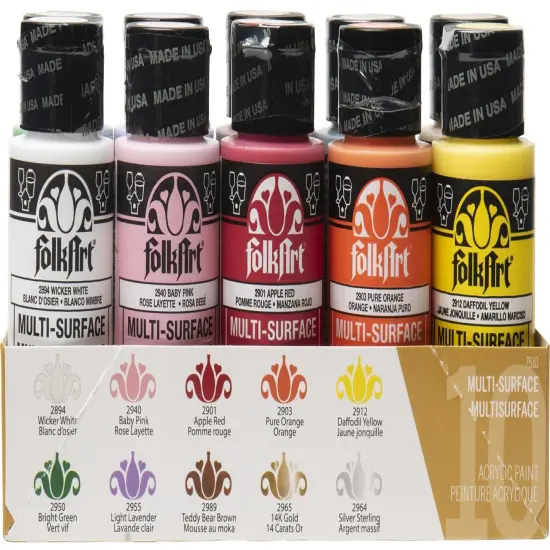 Folkart Multi-Surface Paint Set 10/Pkg {3}