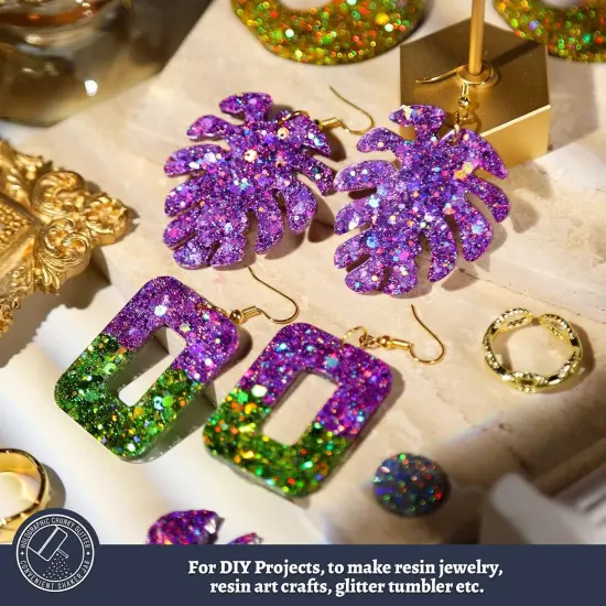 Purple Glitter, 160g/5.64oz Holographic Chunky Glitter for Crafts, Resin, Nail Body, Tumblers, Party Decorations {4}