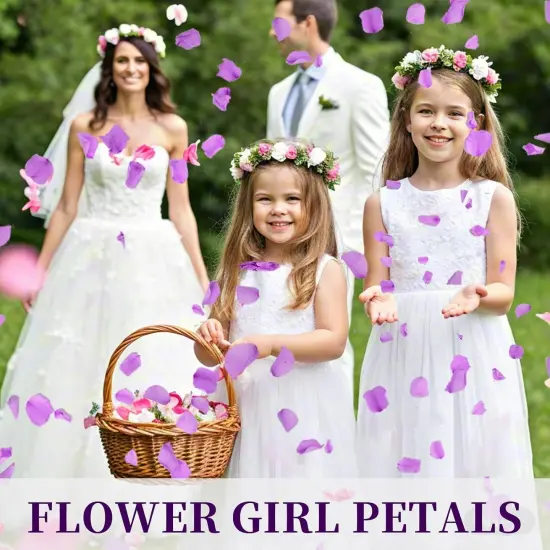 180 PCS Real Purple Rose Petals for Wedding, 1.76oz Dried Flower Petal for Flower Girl to Throw, Romantic Night Baby Shower Proposal {5}