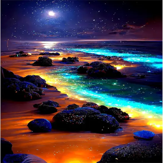 Beach Paint by Numbers for Adults - Landscapes Paint by Number on Canvas Without Frame, DIY Scenery Oil Painting for Gift Home Wall Decor (16x20 inch) {1}