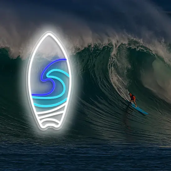 Summer Surfboard Neon Sign, Dimmable LED Signs, Surfer Light Up Signs for Wall, Neon Lights Signs for Bedroom, Kids Boys Room, Man Cave Beach Neon Wall Lights Decor {4}