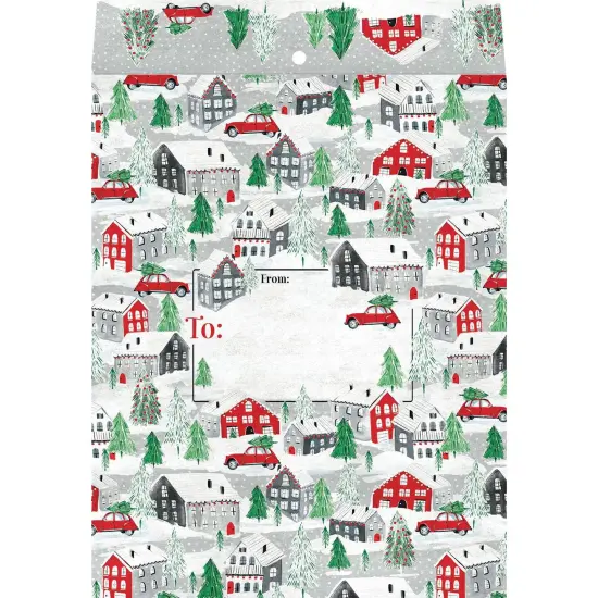 Pack/6: Christmas Town Theme Mailing Envelope - 9 x 1/2 x 12" {1}