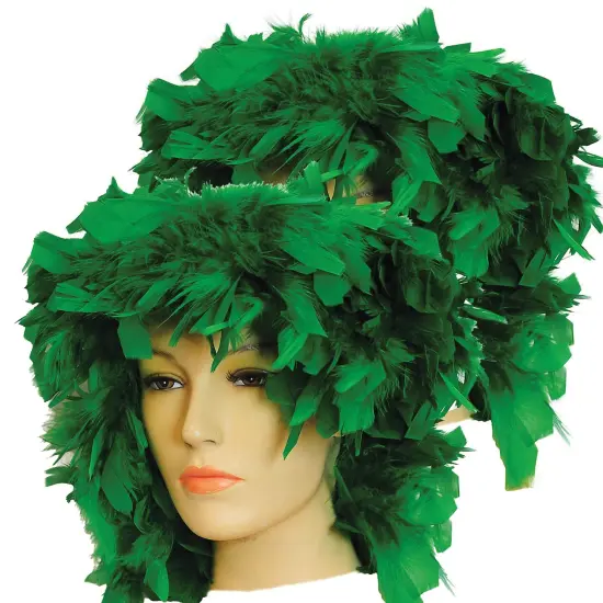 Vibrant Green Feathered Wig {2}