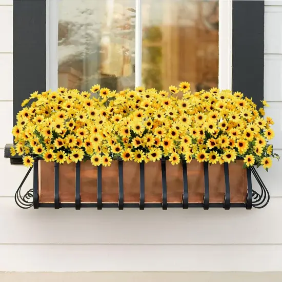 8 Bundles Mini Summer Sunflowers &ndash; Bright Yellow Silk Blooms for Sunny Home & Garden Decor Floral Arrangements {4}