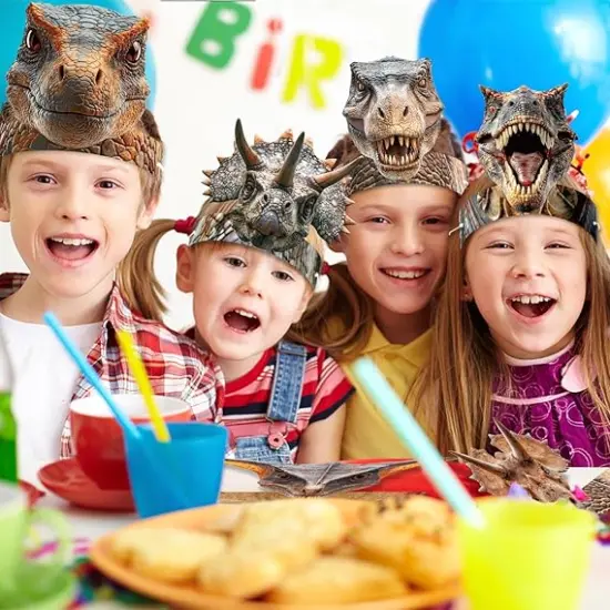 24 Pieces Dinosaur Party Hats Dinosaur Headbands Paper Crowns for Kids Party Favors Dinosaur Birthday Party Supplies {4}