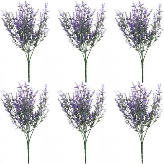 Dried Artificial Lavender Pick, 6 Bundles Outdoor UV Resistant Aritificial Bouguet for Decoration {3}