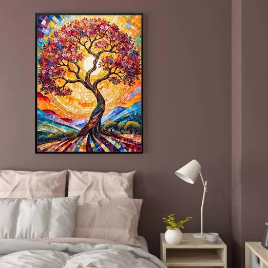Tree of Life Diamond Painting Kits for Adults - Abstract Diamond Art Painting Kits - Stained Glass Diamond Art Painting Kit - Tree Gem Art for Gift Home Wall Decor 12&times;16 Inch {5}