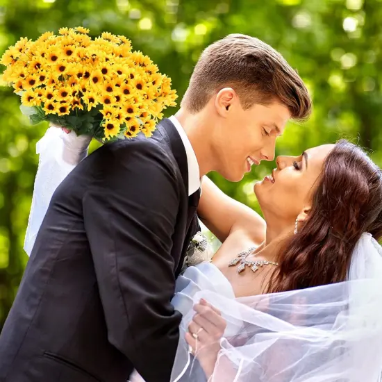 Summer Floral Arrangement - 24 Bundles Artificial Sunflowers with 22 Small Daisies, Faux Silk Flowers for Home, DIY, Table Centerpieces, and Wedding Decor {3}