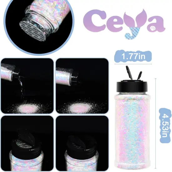 Chameleon Chunky Glitter, 3.5oz/ 100g Flamingo Opal Color Shift Craft Glitter Powder Color Changing Iridescent Flake Sequin for Epoxy Resin, Nail, Tumbler, Phone Case, Party Decor, Jewelry Making {4}