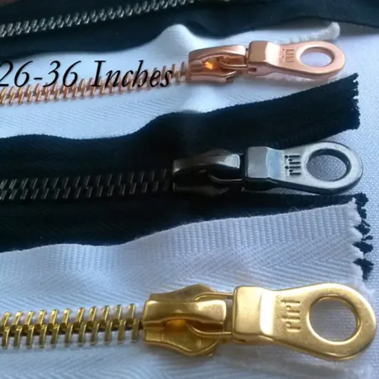 6MM One-Way Zipper &ndash; White, Black, or Brown Tape with Metal Teeth {4}