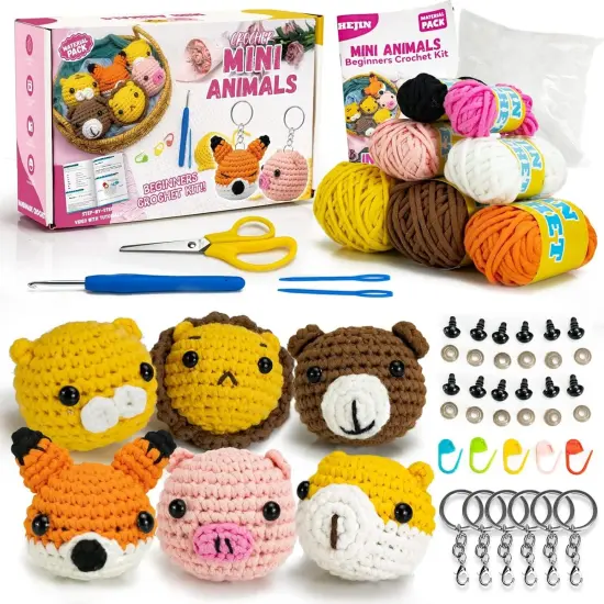 6PCS Crochet Animal Kit {1}