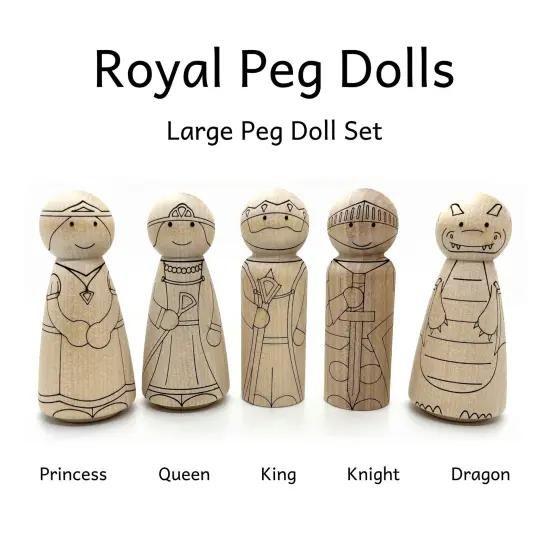 Large Royal Peg Doll Set by Pegsies&trade; {5}