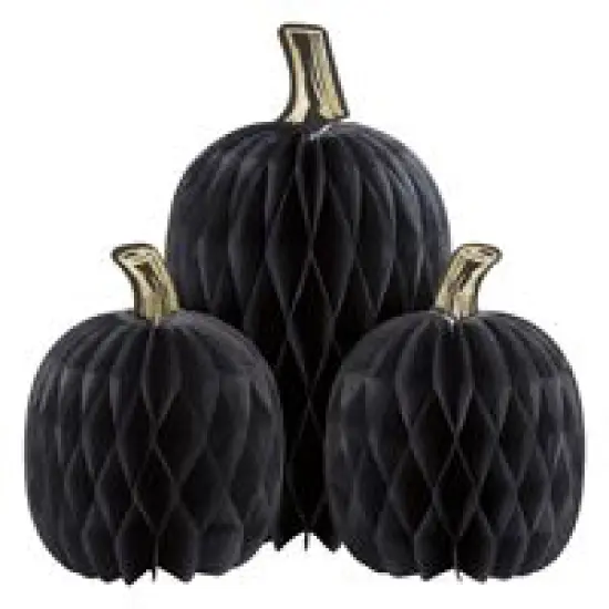 Pumpkin Shaped Honeycomb Tissue Centerpieces with Foil {1}