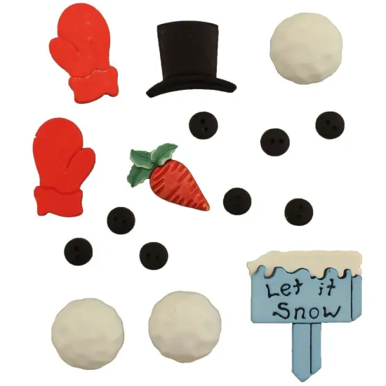 Buttons Galore 60+ Assorted Snowman Button Bundle for Sewing & Crafts - Set of 6 Button Packs {4}