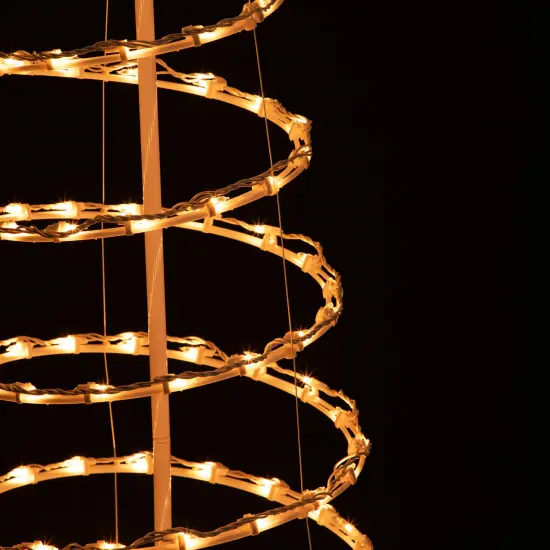 Northlight Spiral Cone Tree Lighted Outdoor Christmas Decoration - 6' - Clear Lights White {7}