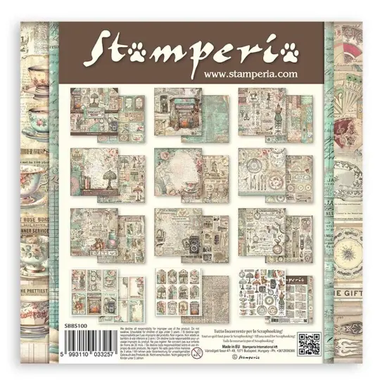 Stamperia Double-Sided Paper Pad 8"X8" 10/Pkg-Brocante Antiques {3}