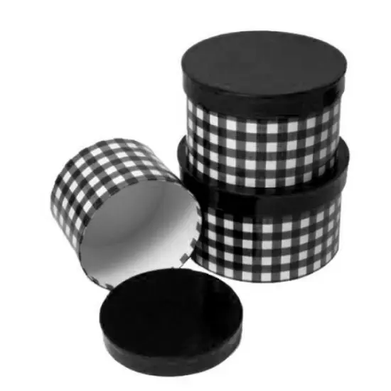 Chic Black Plaid Box Set - 3 Piece Storage Containers | Stylish & Functiona {1}