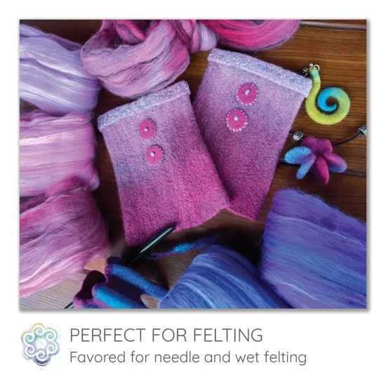 Hand Dyed Merino Wool Roving Blended with Tencel: Gorgeous tonal colorways for easy needle felting, hand spinning or weaving. Choose 1oz or 4oz {5}