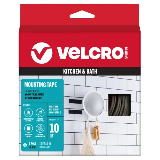 VELCRO(R) Brand Industrial Strength Low Profile Tape 1"X10'-Black {1}