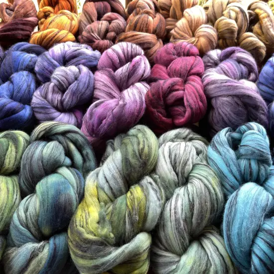 Hand Dyed Merino Wool Roving Blended with Tencel: Gorgeous tonal colorways for easy needle felting, hand spinning or weaving. Choose 1oz or 4oz {2}